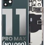 Iphone 11 Pro Max ile Uyumlu Küçük Bileşenler Önceden Takılmış Arka Muhafaza Logo Yok Plus Gece ​​Yarısı Yeşili ile Uyumlu