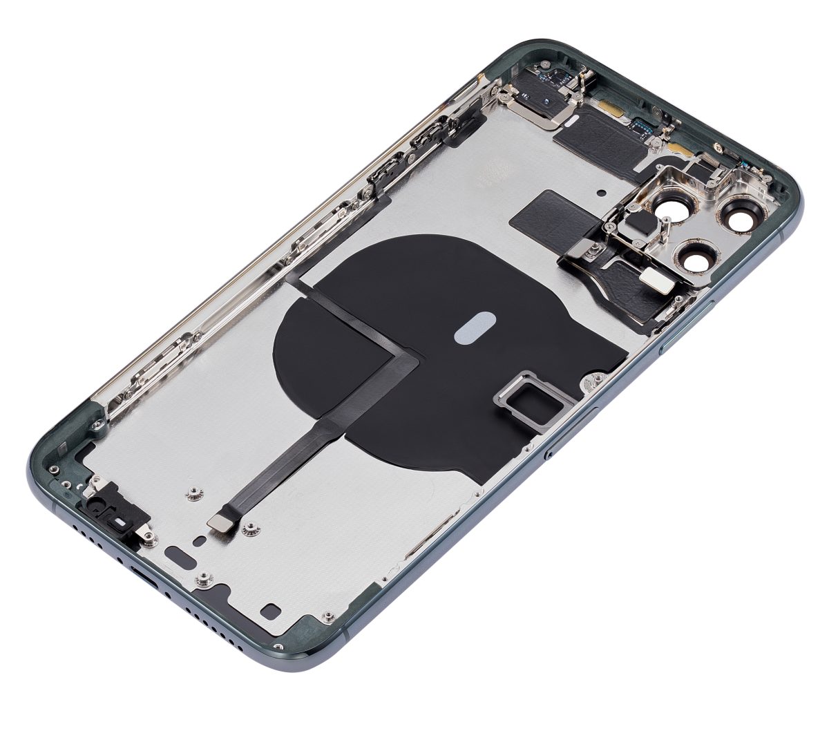 Iphone 11 Pro Max ile Uyumlu Küçük Bileşenler Önceden Takılmış Arka Muhafaza Logo Yok Plus Gece ​​Yarısı Yeşili ile Uyumlu - Görsel 5