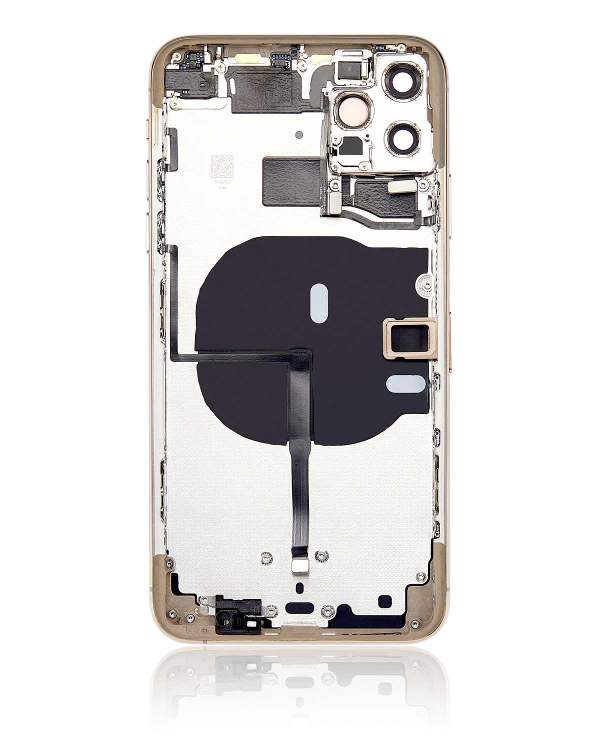 Iphone 11 Pro Max ile Uyumlu Küçük Bileşenler Önceden Takılmış Arka Muhafaza Logo Yok Plus Gold ile Uyumlu - Görsel 3