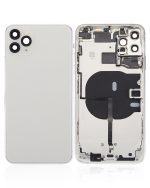 Iphone 11 Pro Max ile Uyumlu Küçük Bileşenler Önceden Takılmış Arka Muhafaza Logo Yok Plus Gümüş ile Uyumlu - Görsel 2