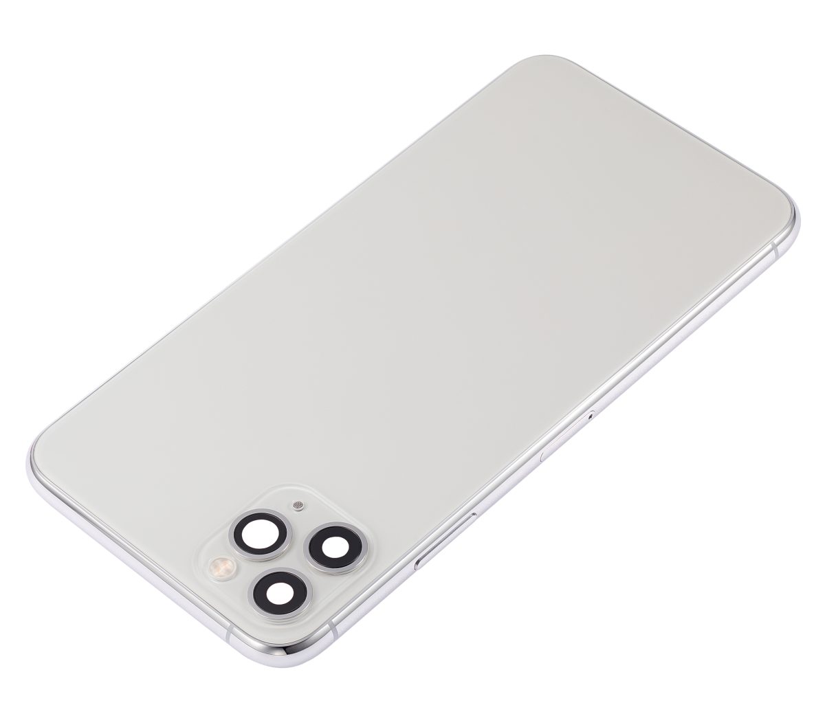 Iphone 11 Pro Max ile Uyumlu Küçük Bileşenler Önceden Takılmış Arka Muhafaza Logo Yok Plus Gümüş ile Uyumlu - Görsel 4