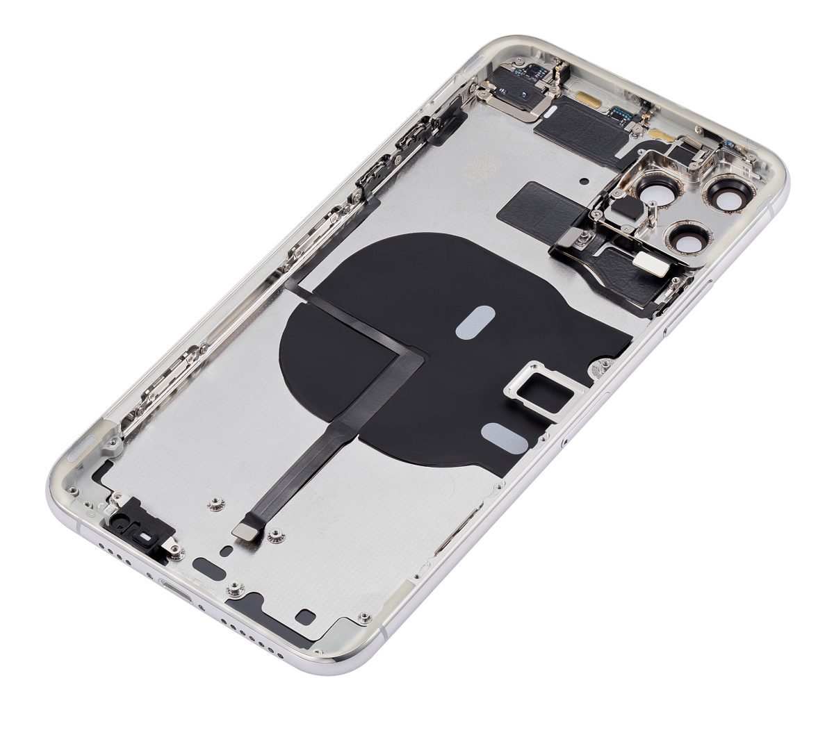 Iphone 11 Pro Max ile Uyumlu Küçük Bileşenler Önceden Takılmış Arka Muhafaza Logo Yok Plus Gümüş ile Uyumlu - Görsel 5