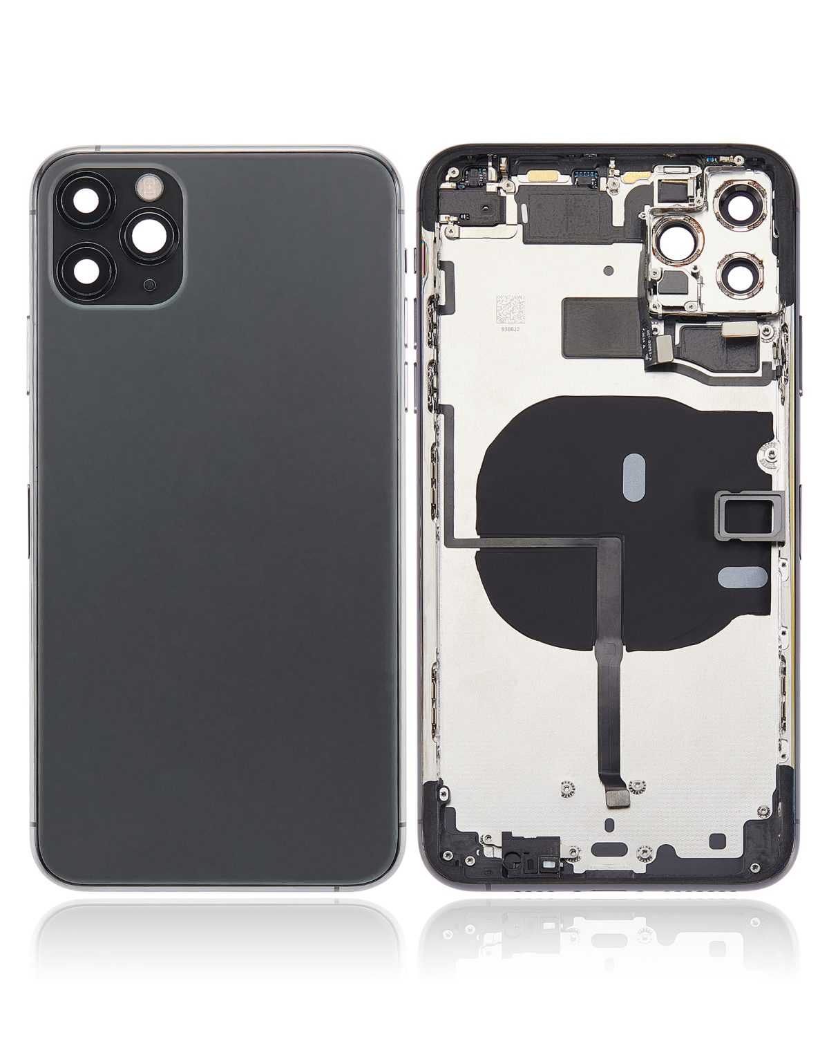 Iphone 11 Pro Max ile Uyumlu Küçük Bileşenler Önceden Takılmış Arka Muhafaza Logo Yok Plus Uzay Grisi ile Uyumlu - Görsel 2