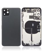 Iphone 11 Pro Max ile Uyumlu Küçük Bileşenler Önceden Takılmış Arka Muhafaza Logo Yok Plus Uzay Grisi ile Uyumlu - Görsel 2