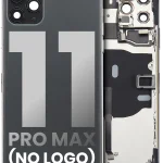 Iphone 11 Pro Max ile Uyumlu Küçük Bileşenler Önceden Takılmış Arka Muhafaza Logo Yok Plus Uzay Grisi ile Uyumlu