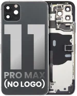Iphone 11 Pro Max ile Uyumlu Küçük Bileşenler Önceden Takılmış Arka Muhafaza Logo Yok Plus Uzay Grisi ile Uyumlu