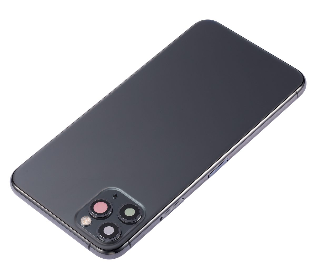 Iphone 11 Pro Max ile Uyumlu Küçük Bileşenler Önceden Takılmış Arka Muhafaza Logo Yok Plus Uzay Grisi ile Uyumlu - Görsel 4