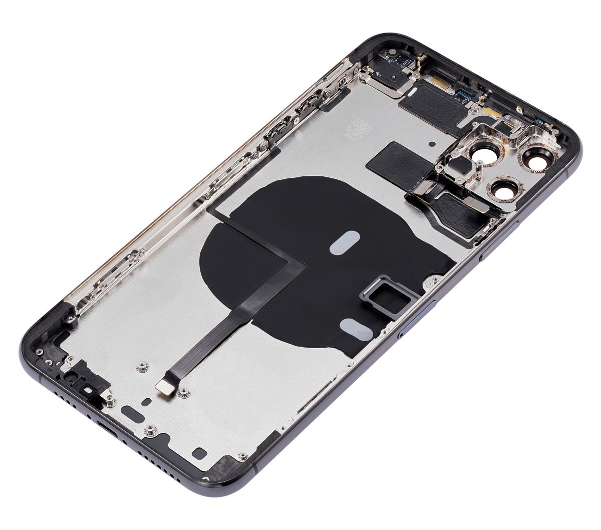 Iphone 11 Pro Max ile Uyumlu Küçük Bileşenler Önceden Takılmış Arka Muhafaza Logo Yok Plus Uzay Grisi ile Uyumlu - Görsel 5