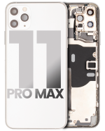 Iphone 11 Pro Max ile Uyumlu Küçük Bileşenler Önceden Takılmış Arka Muhafaza ile Uyumlu Kullanılmış  Çekme: Sınıf A Gümüş