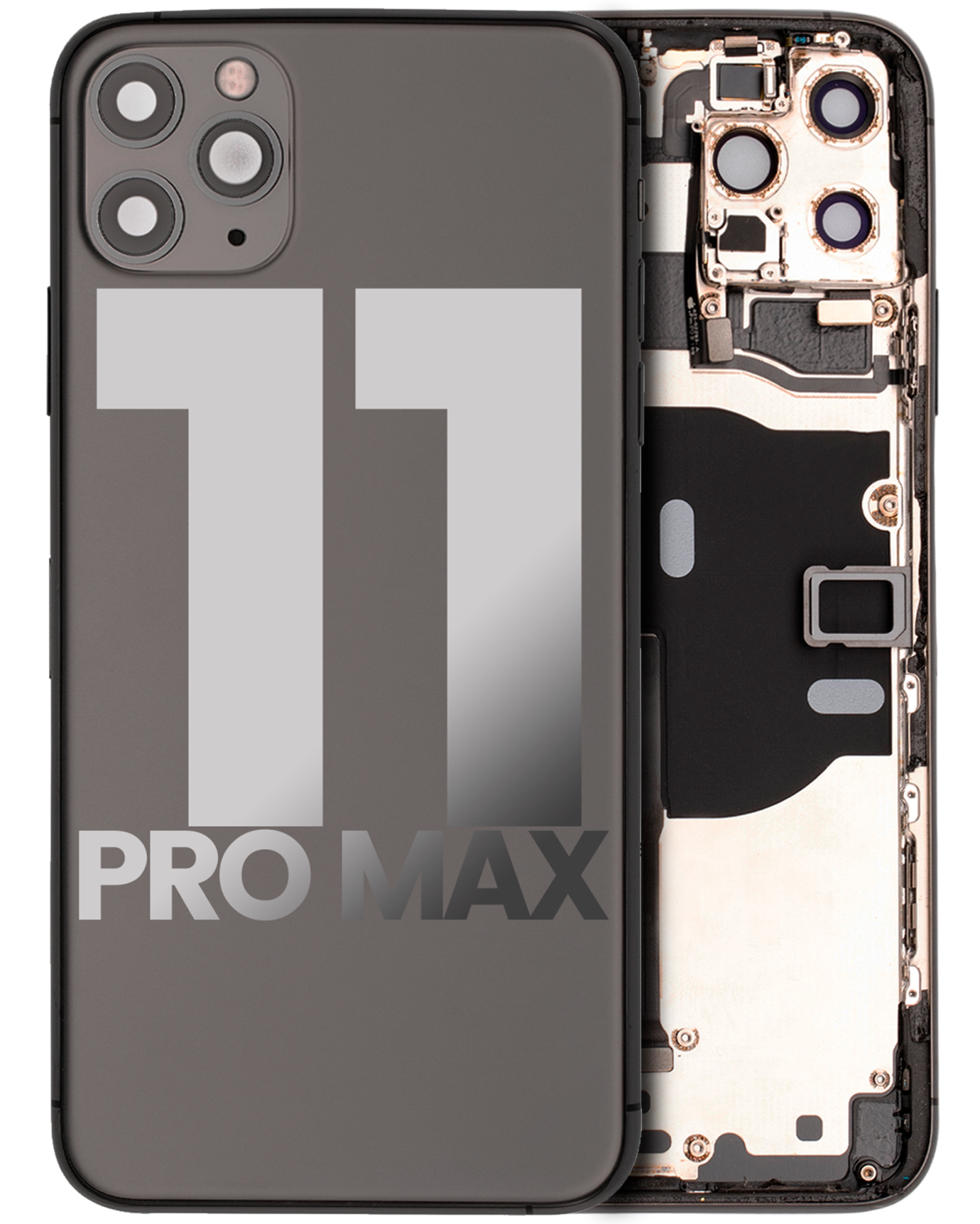 Iphone 11 Pro Max ile Uyumlu Küçük Bileşenler Önceden Takılmış Arka Muhafaza ile Uyumlu Kullanılmış  Çekme: Sınıf C Uzay Grisi