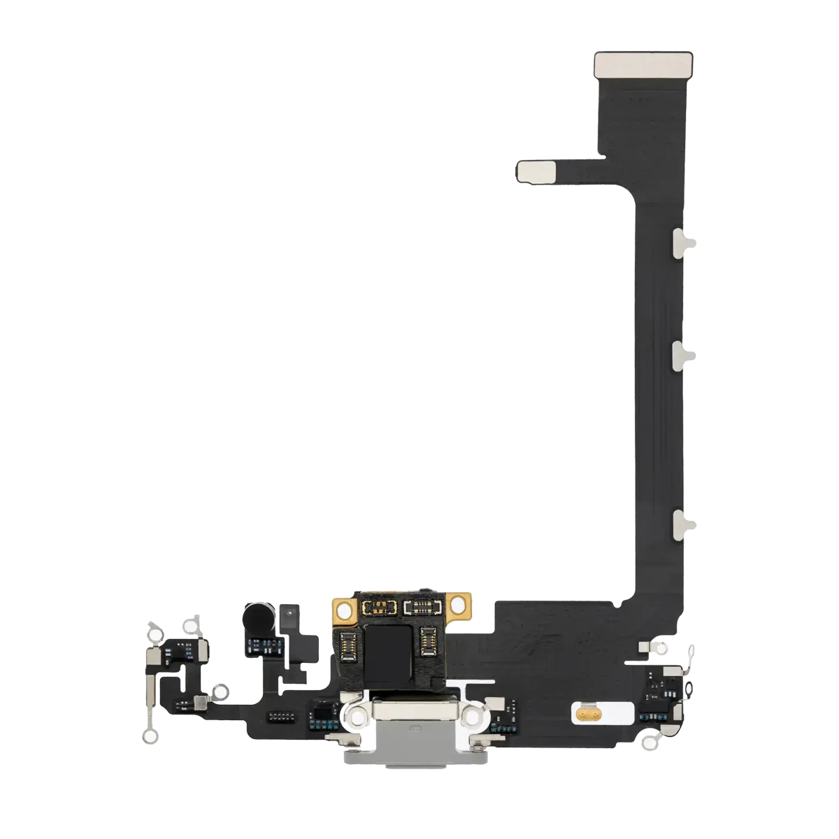 Iphone 11 Pro Max ile Uyumlu Şarj Portu Girişli Mifrofon Filmi Şarj Filmi  Premium Gümüş - Görsel 5
