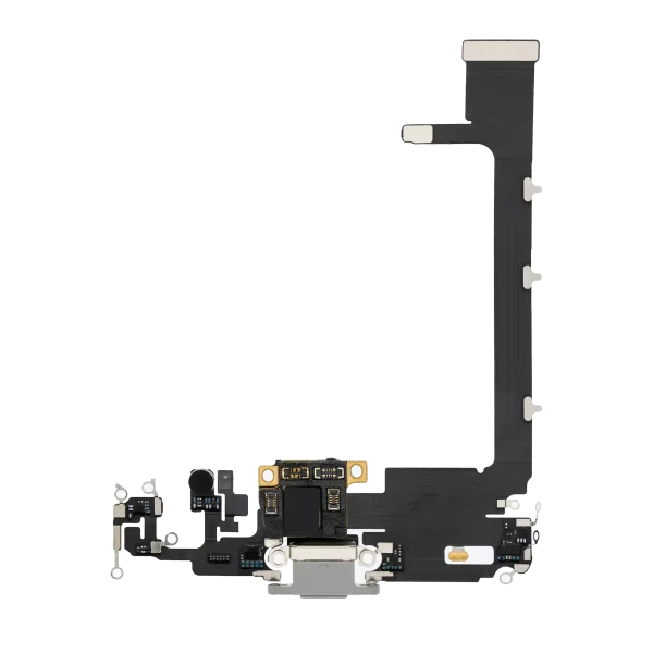 Iphone 11 Pro Max ile Uyumlu Şarj Portu Girişli Mifrofon Filmi Şarj Filmi  Premium Gümüş