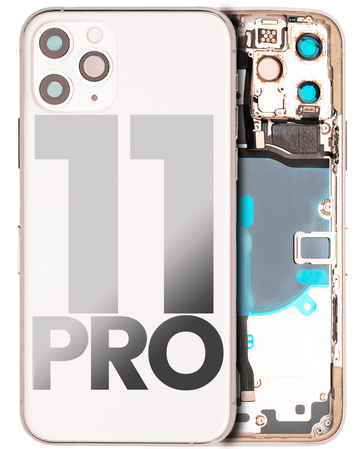 Iphone 11 Pro ile Uyumlu Kasa Bileşenler Önceden Takılmış ile Uyumlu Kasa  Gümüş