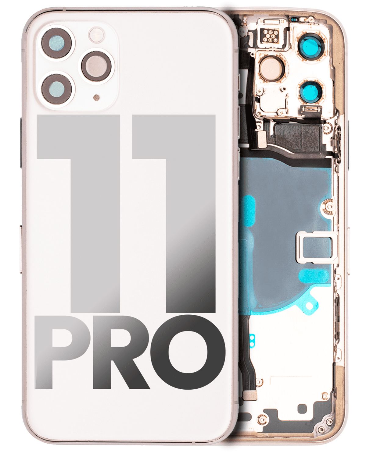 Iphone 11 Pro ile Uyumlu Kasa Bileşenler Önceden Takılmış ile Uyumlu Kasa Kasa Gümüş