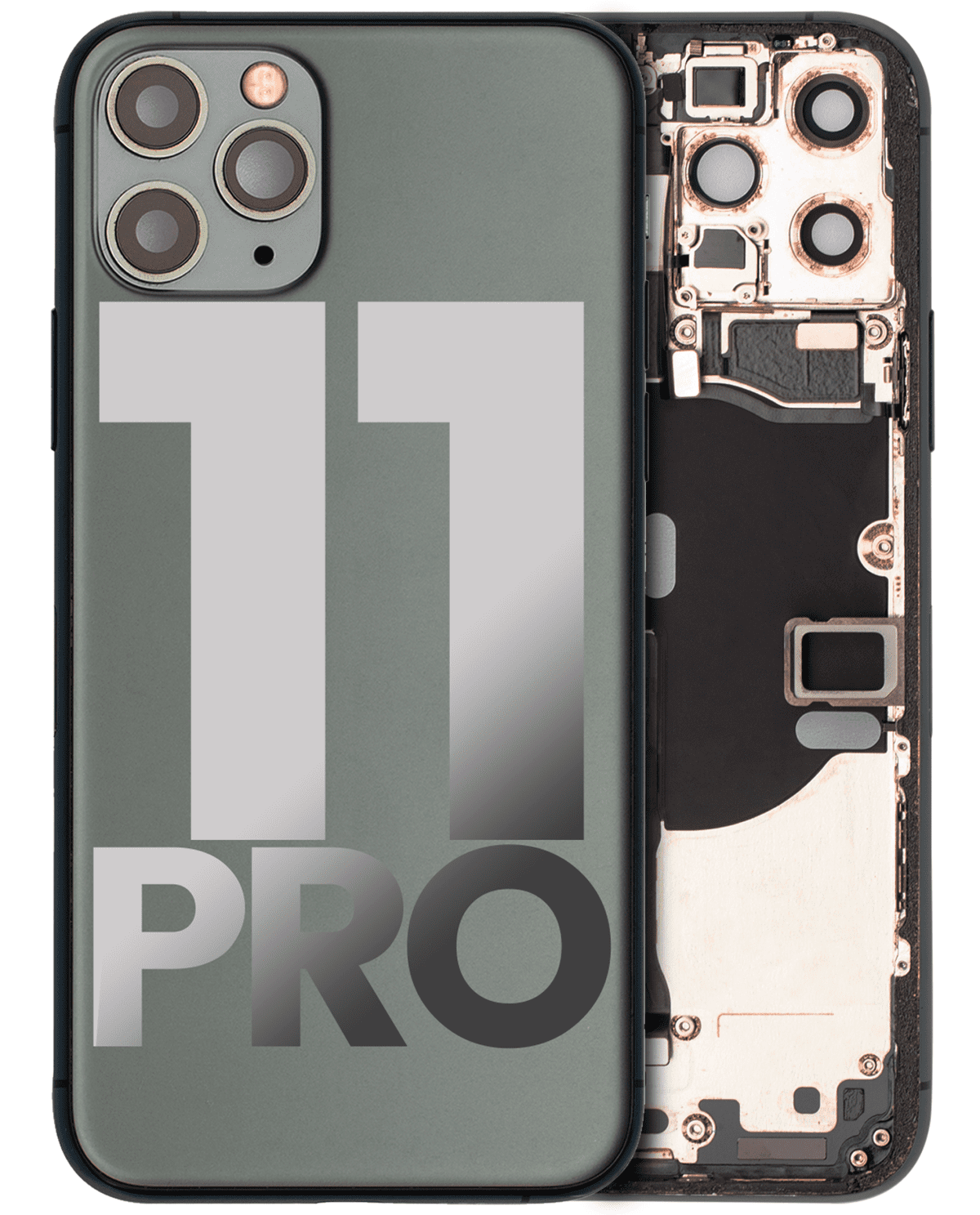 Iphone 11 Pro ile Uyumlu Kasa Bileşenler Önceden Takılmış ile Uyumlu Kasa Kasa Mat Gece Yarısı Yeşili