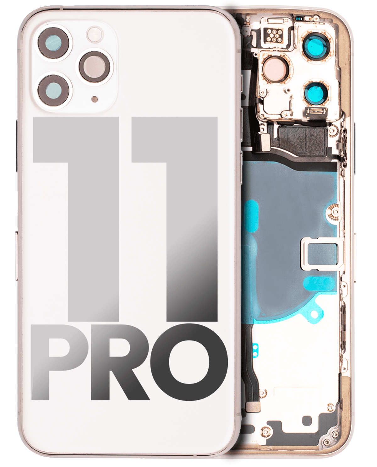 Iphone 11 Pro ile Uyumlu Kasa Bileşenler Önceden Takılmış ile Uyumlu Kasa  Mat Gümüş