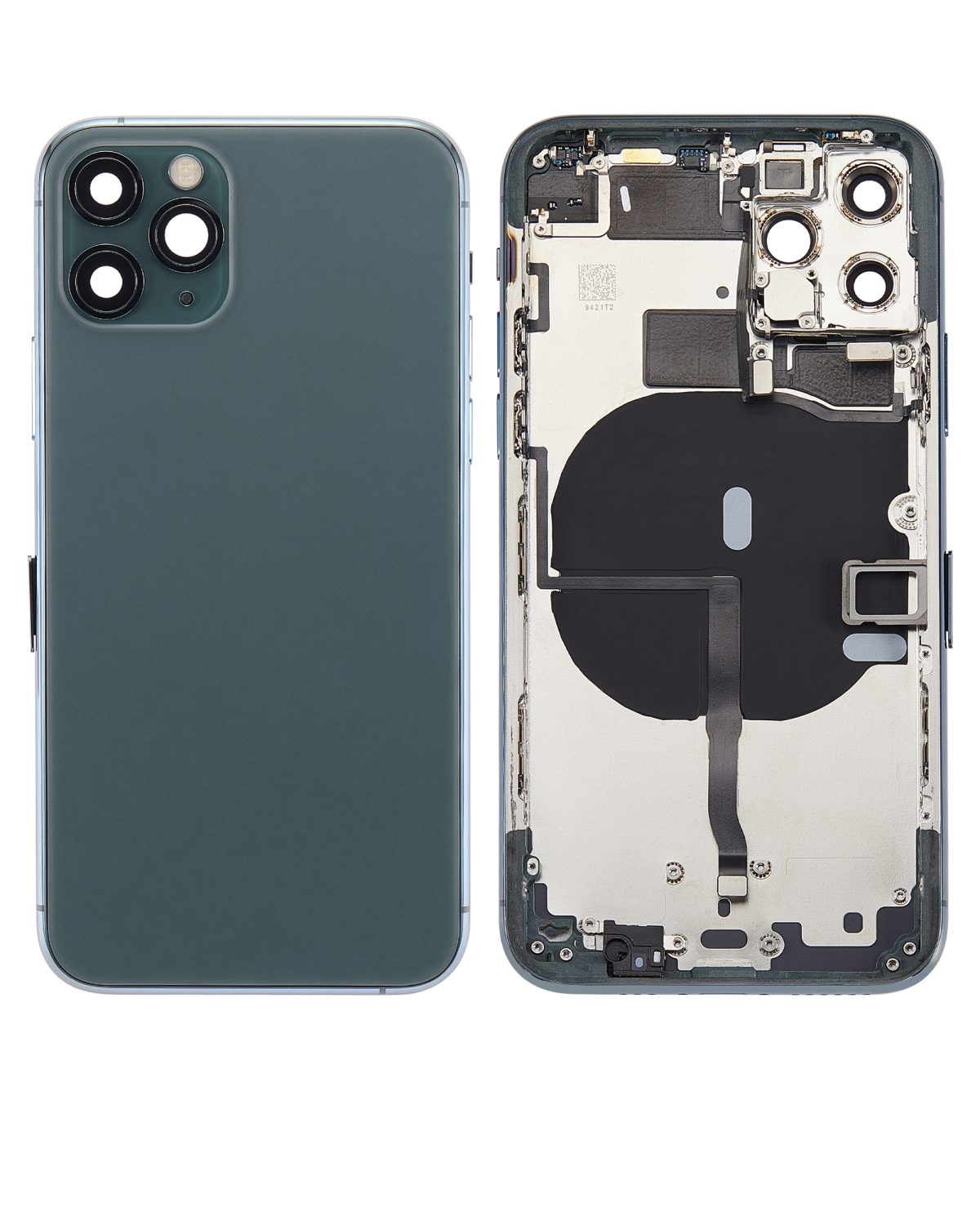 Iphone 11 Pro ile Uyumlu Küçük Bileşenler Önceden Takılmış Arka Muhafaza Logo Yok Plus Gece ​​Yarısı Yeşili ile Uyumlu - Görsel 2