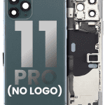 Iphone 11 Pro ile Uyumlu Küçük Bileşenler Önceden Takılmış Arka Muhafaza Logo Yok Plus Gece ​​Yarısı Yeşili ile Uyumlu