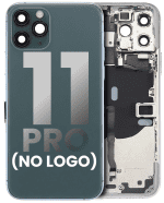 Iphone 11 Pro ile Uyumlu Küçük Bileşenler Önceden Takılmış Arka Muhafaza Logo Yok Plus Gece ​​Yarısı Yeşili ile Uyumlu