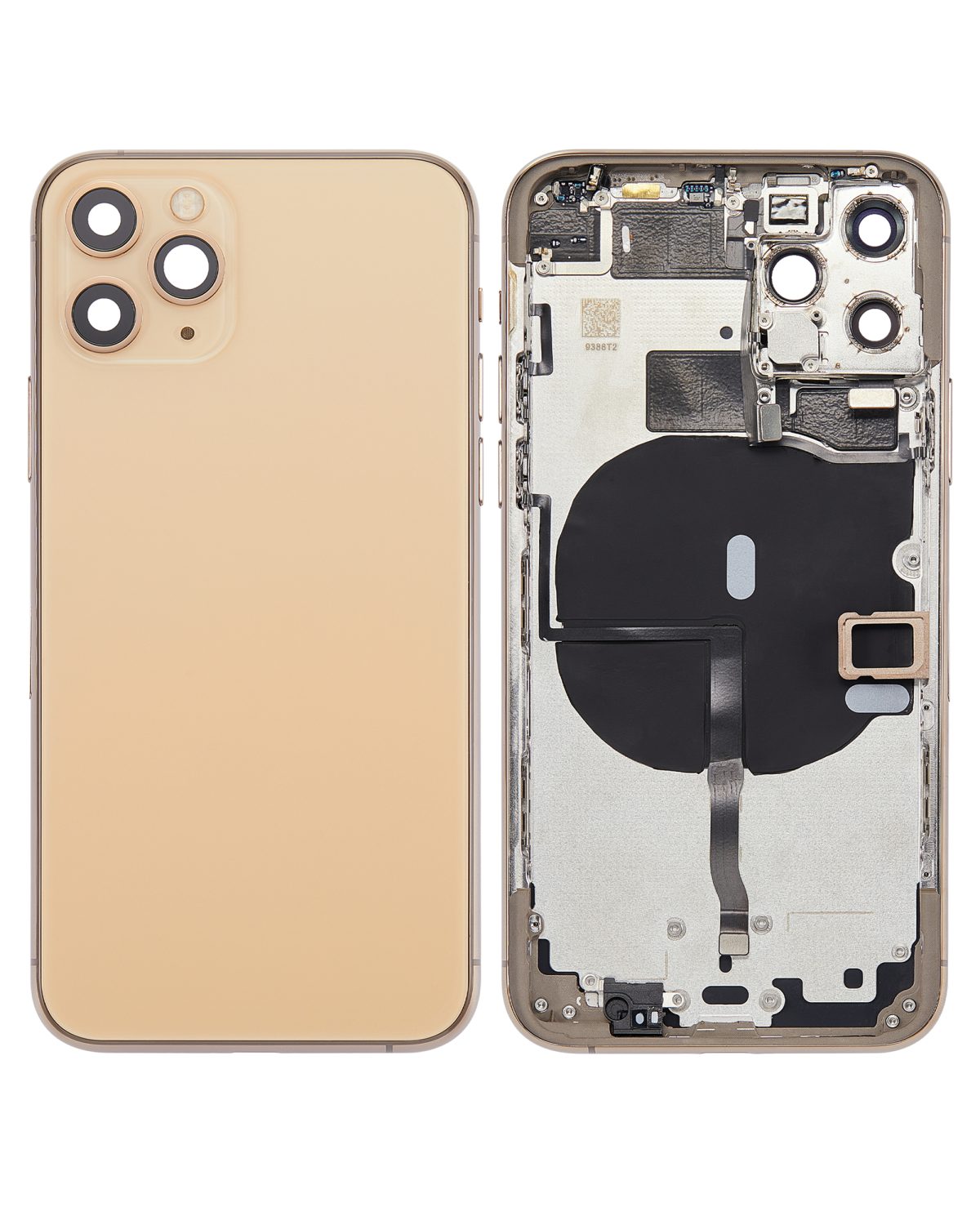 Iphone 11 Pro ile Uyumlu Küçük Bileşenler Önceden Takılmış Arka Muhafaza Logo Yok Plus Gold ile Uyumlu - Görsel 2