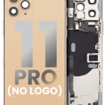 Iphone 11 Pro ile Uyumlu Küçük Bileşenler Önceden Takılmış Arka Muhafaza Logo Yok Plus Gold ile Uyumlu