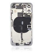 Iphone 11 Pro ile Uyumlu Küçük Bileşenler Önceden Takılmış Arka Muhafaza Logo Yok Plus Gümüş ile Uyumlu - Görsel 3