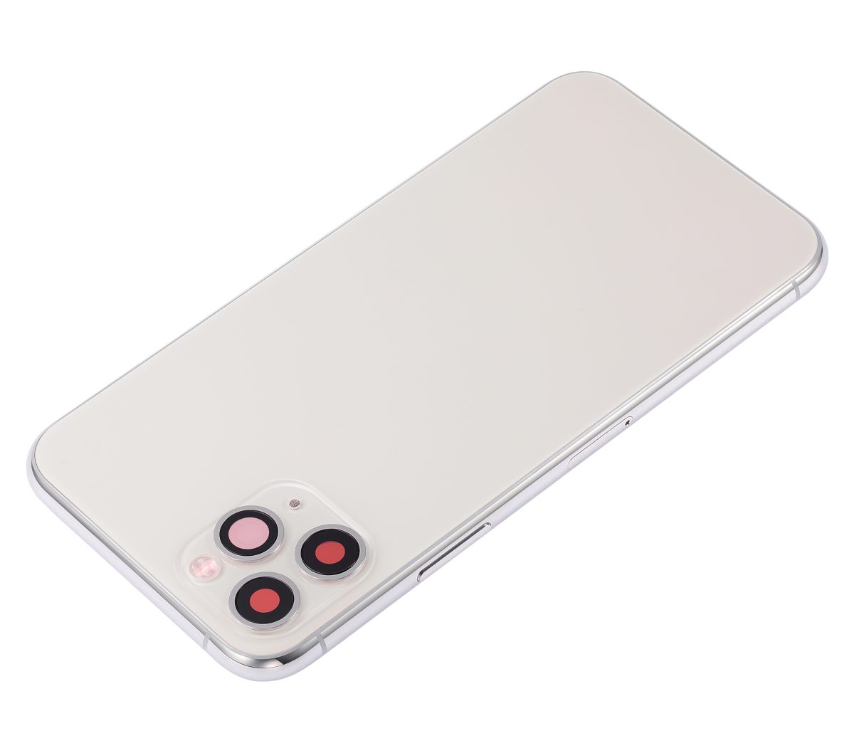 Iphone 11 Pro ile Uyumlu Küçük Bileşenler Önceden Takılmış Arka Muhafaza Logo Yok Plus Gümüş ile Uyumlu - Görsel 4