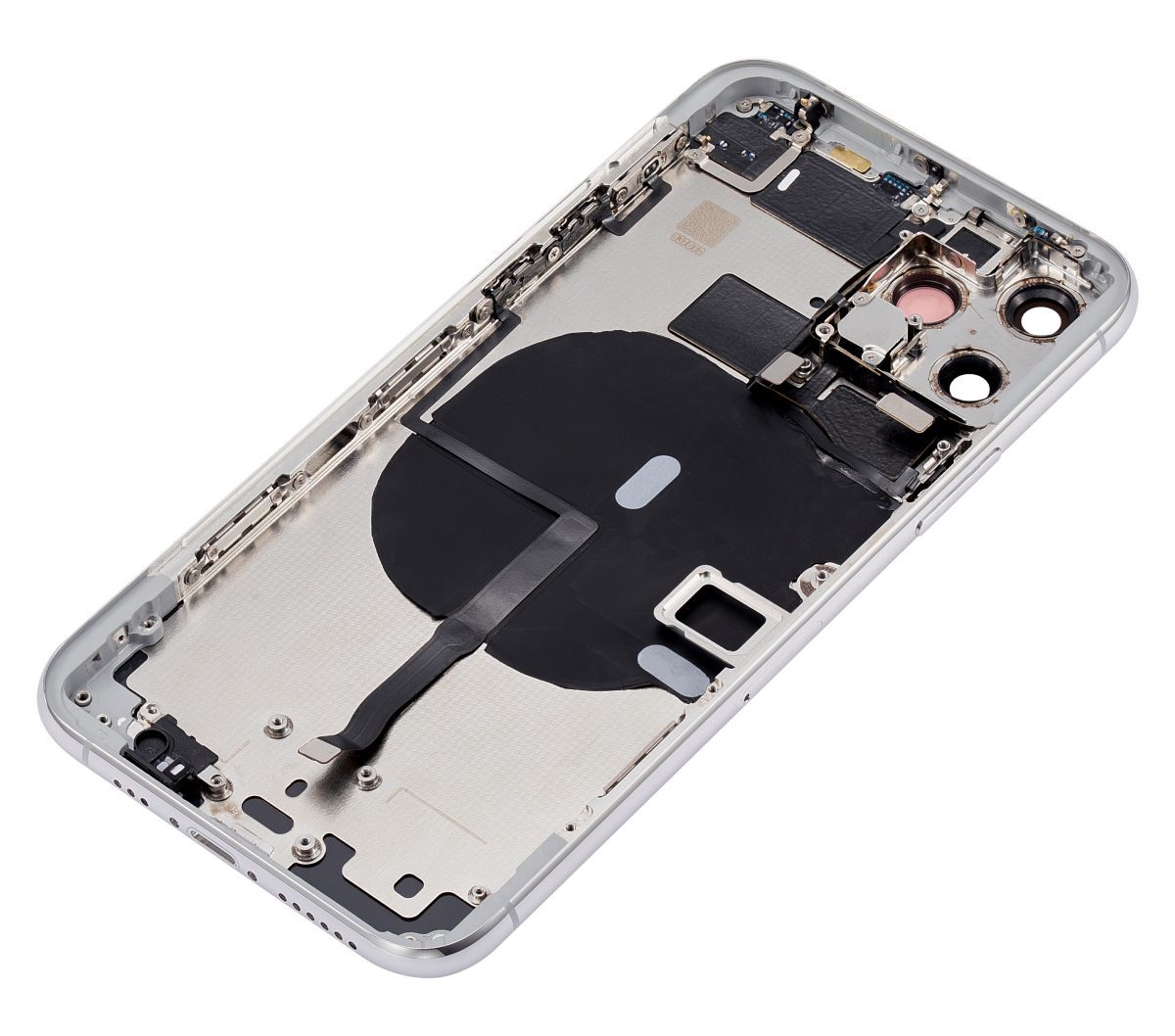 Iphone 11 Pro ile Uyumlu Küçük Bileşenler Önceden Takılmış Arka Muhafaza Logo Yok Plus Gümüş ile Uyumlu - Görsel 5