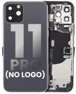 Iphone 11 Pro ile Uyumlu Küçük Bileşenler Önceden Takılmış Arka Muhafaza Logo Yok Plus Uzay Grisi ile Uyumlu