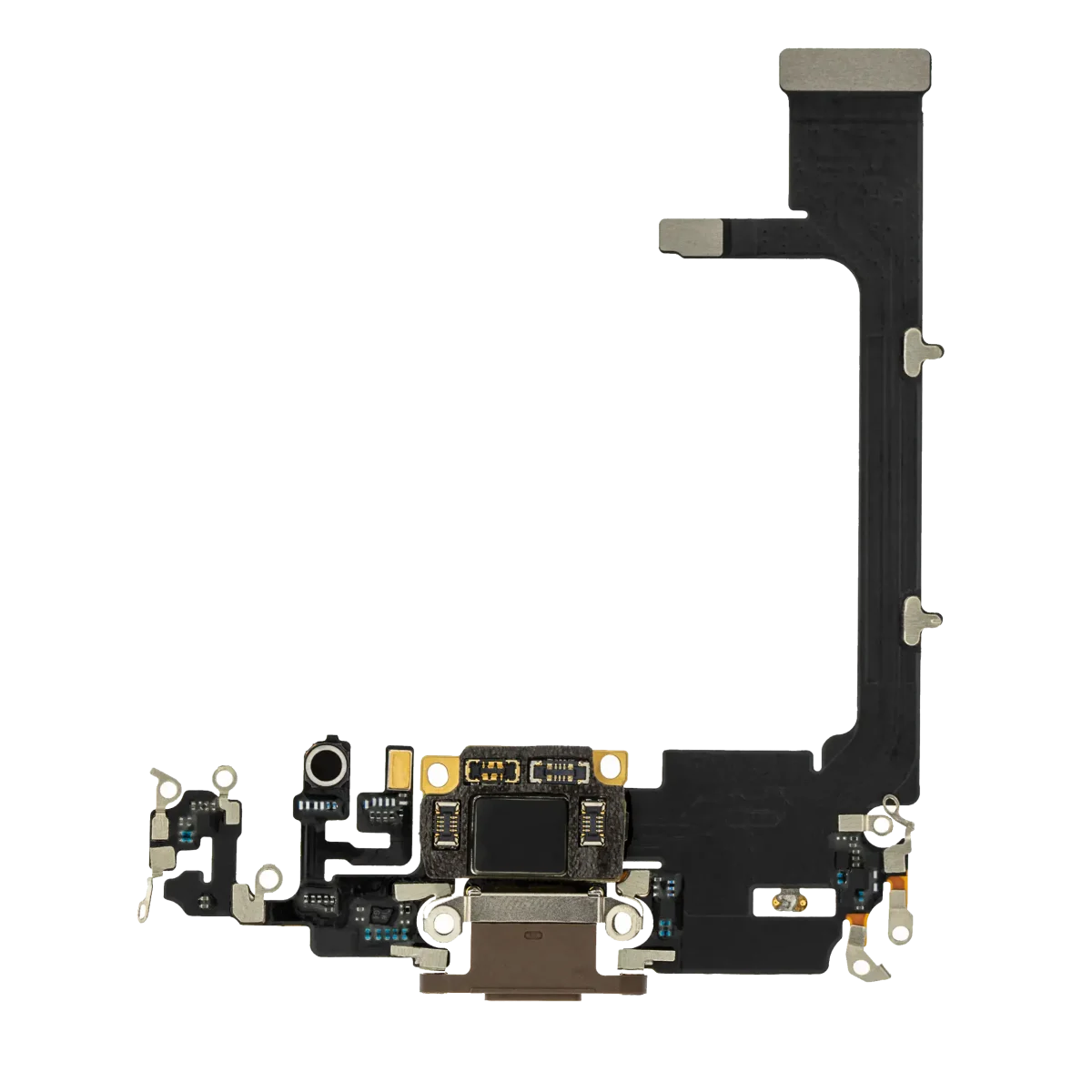 Iphone 11 Pro ile Uyumlu Şarj Portu Girişli Mifrofon Filmi Şarj Filmi A Plus Kalite Gold - Görsel 5