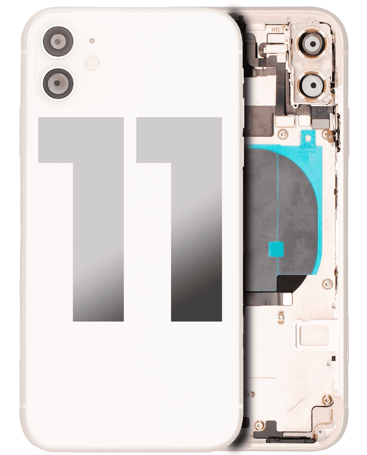 Iphone 11 ile Uyumlu Kasa Bileşenler Önceden Takılmış ile Uyumlu Kasa  Beyaz