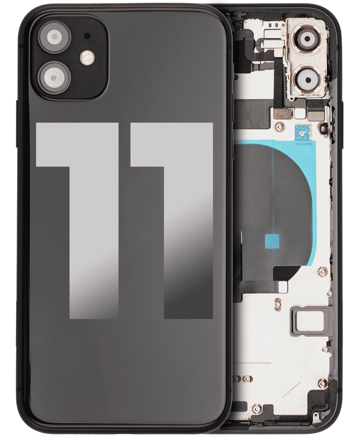 Iphone 11 ile Uyumlu Kasa Bileşenler Önceden Takılmış ile Uyumlu Kasa Kasa Siyah