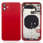 Iphone 11 ile Uyumlu Küçük Bileşenler Önceden Takılmış Arka Muhafaza ile Uyumlu Logo Yok Plus Kırmızı