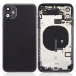 Iphone 11 ile Uyumlu Küçük Bileşenler Önceden Takılmış Arka Muhafaza ile Uyumlu Logo Yok Plus Siyah