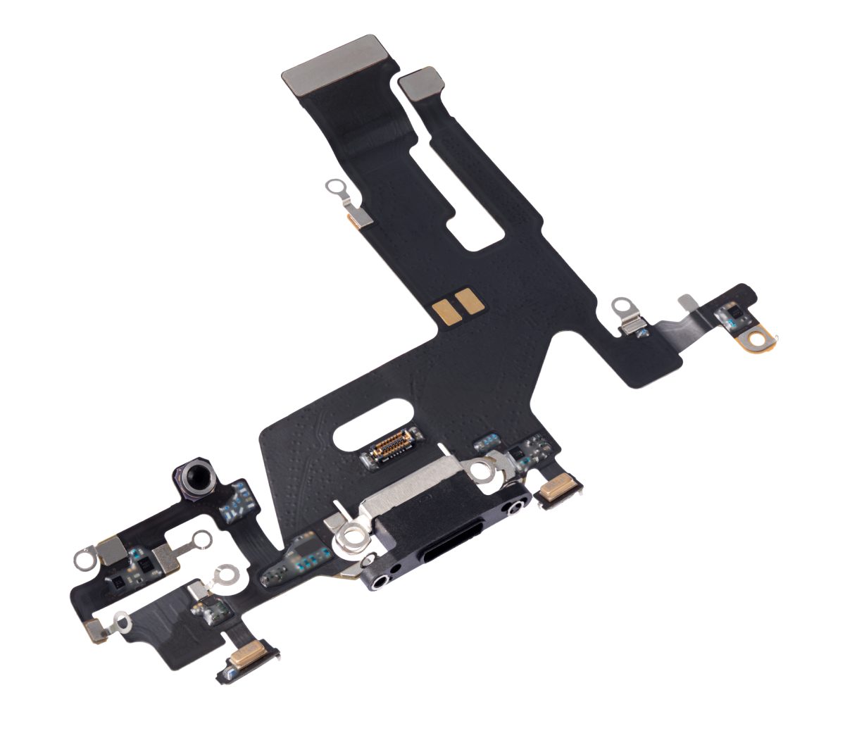 Iphone 11 ile Uyumlu Şarj Portu Esnek Kablosu ile Uyumlu Kullanılmış  Çekme Siyah - Görsel 3