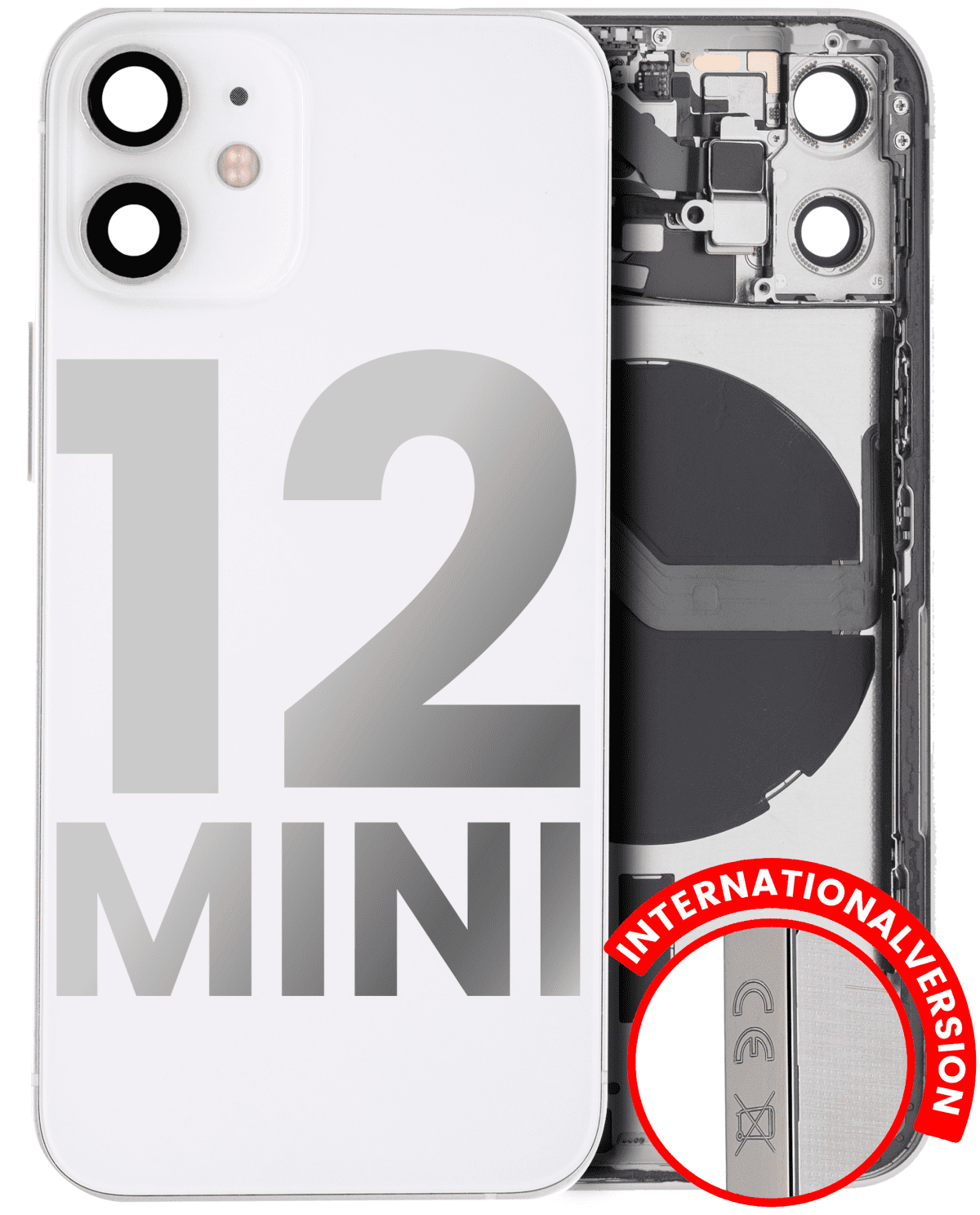 Iphone 12 Mini ile Uyumlu Kasa Bileşenler Önceden Takılmış Mini Uluslararası Sürüm ile Uyumlu Kasa Kasa Beyaz
