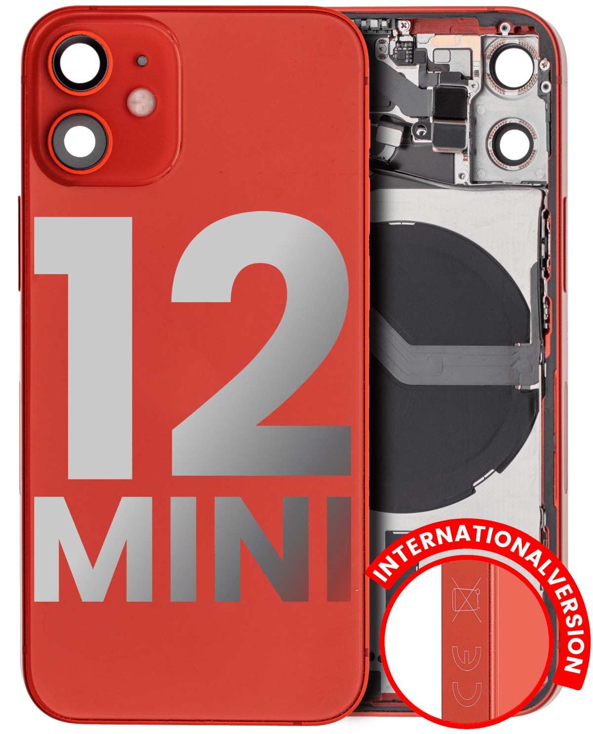 Iphone 12 Mini ile Uyumlu Kasa Bileşenler Önceden Takılmış Mini Uluslararası Sürüm ile Uyumlu Kasa Kasa Kırmızı