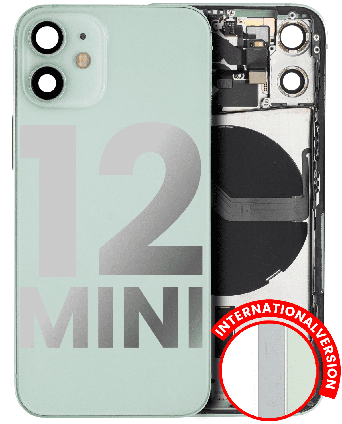 Iphone 12 Mini ile Uyumlu Kasa Bileşenler Önceden Takılmış Mini Uluslararası Sürüm ile Uyumlu Kasa Kasa Yeşil