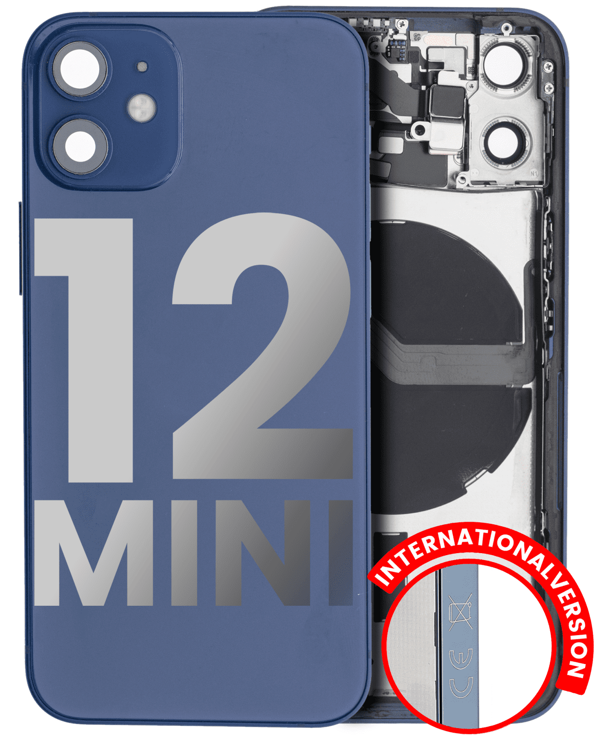 Iphone 12 Mini ile Uyumlu Kasa Bileşenler Önceden Takılmış Mini Uluslararası Sürüm ile Uyumlu Kasa  Mavi
