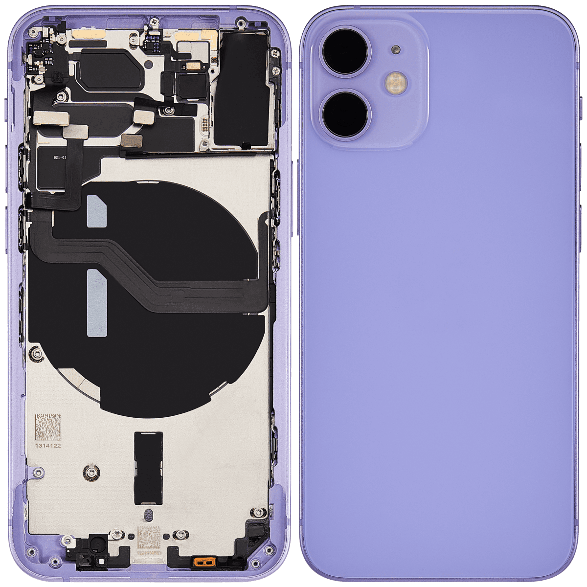 Iphone 12 Mini ile Uyumlu Kasa Bileşenler Önceden Takılmış Mini Uluslararası Sürüm ile Uyumlu Kasa  Mor - Görsel 2