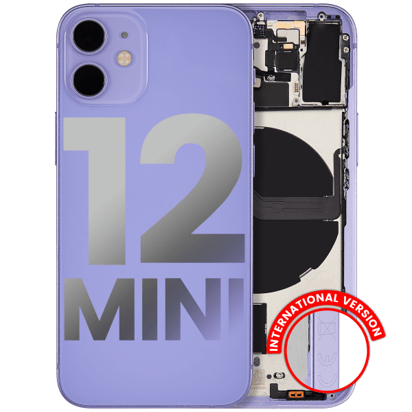 Iphone 12 Mini ile Uyumlu Kasa Bileşenler Önceden Takılmış Mini Uluslararası Sürüm ile Uyumlu Kasa  Mor