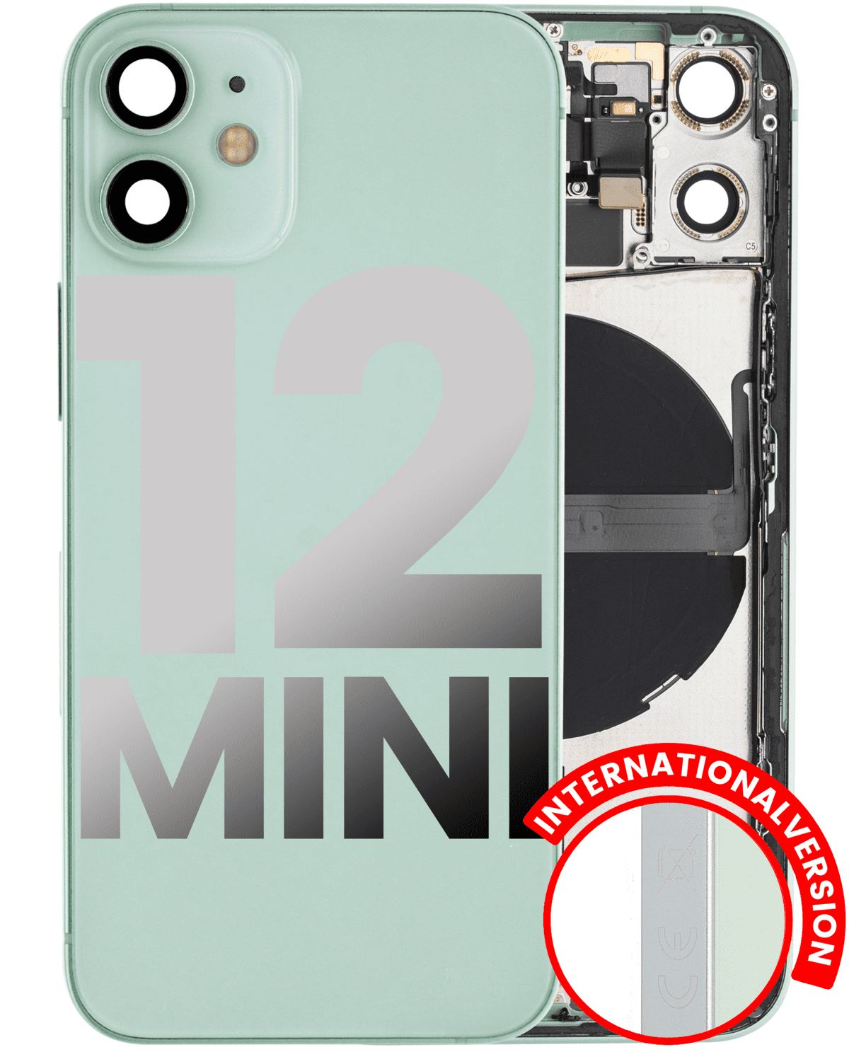 Iphone 12 Mini ile Uyumlu Kasa Bileşenler Önceden Takılmış Mini Uluslararası Sürüm ile Uyumlu Kasa  Yeşil