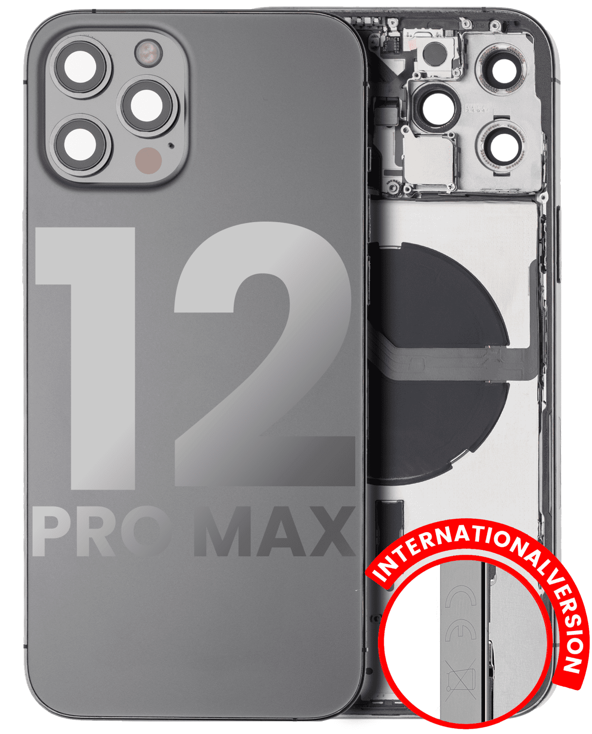 Iphone 12 Pro Max ile Uyumlu Kasa Bileşenler Önceden Takılmış Uluslararası Sürüm ile Uyumlu Kasa  Grafit