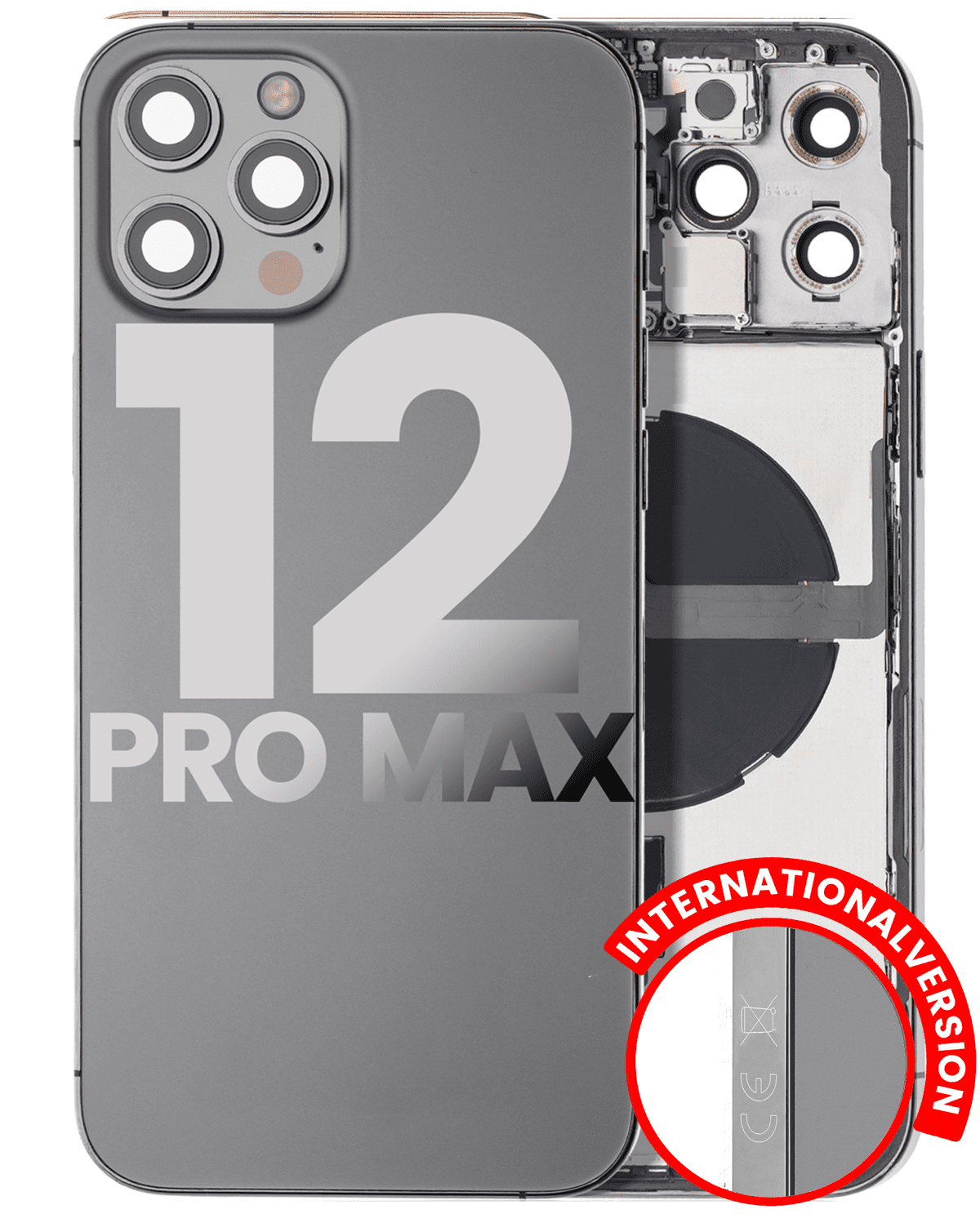 Iphone 12 Pro Max ile Uyumlu Kasa Bileşenler Önceden Takılmış Uluslararası Sürüm ile Uyumlu Kasa Kasa Grafit