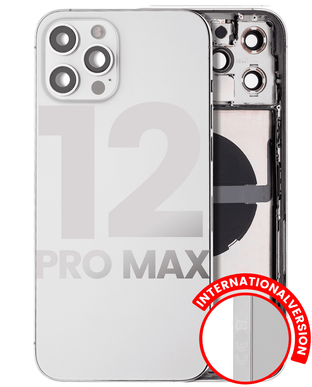 Iphone 12 Pro Max ile Uyumlu Kasa Bileşenler Önceden Takılmış Uluslararası Sürüm ile Uyumlu Kasa Kasa Gümüş