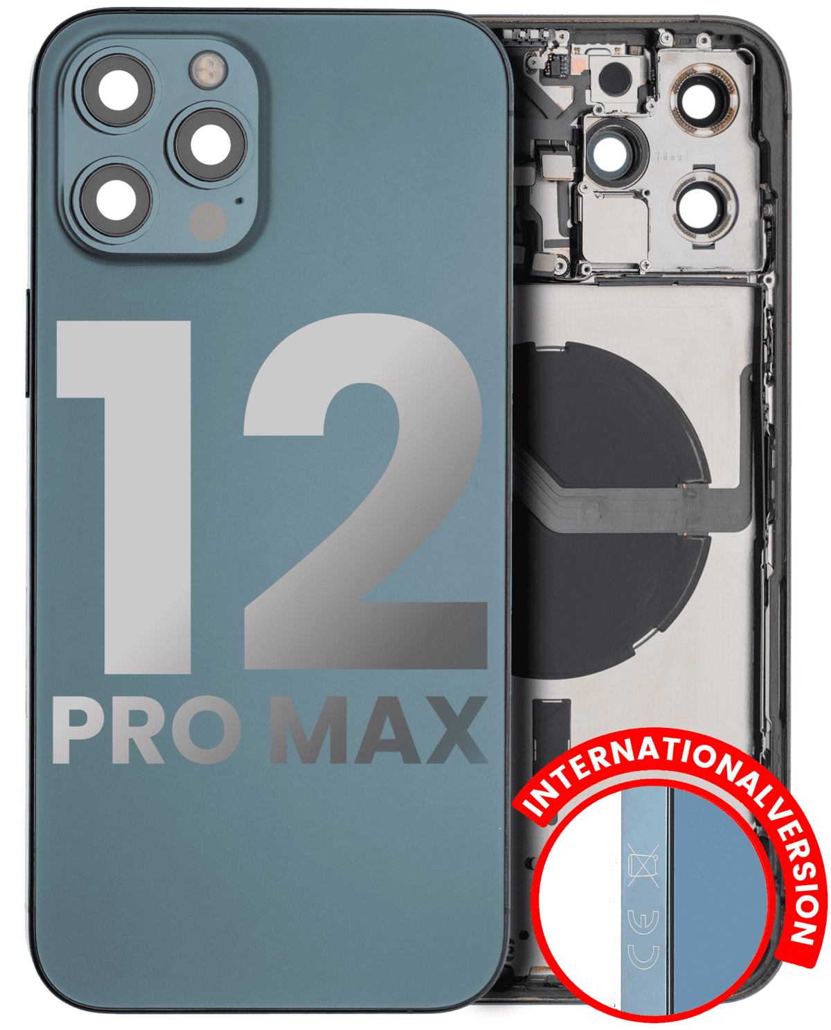 Iphone 12 Pro Max ile Uyumlu Kasa Bileşenler Önceden Takılmış Uluslararası Sürüm ile Uyumlu Kasa Kasa Pasifik Mavisi