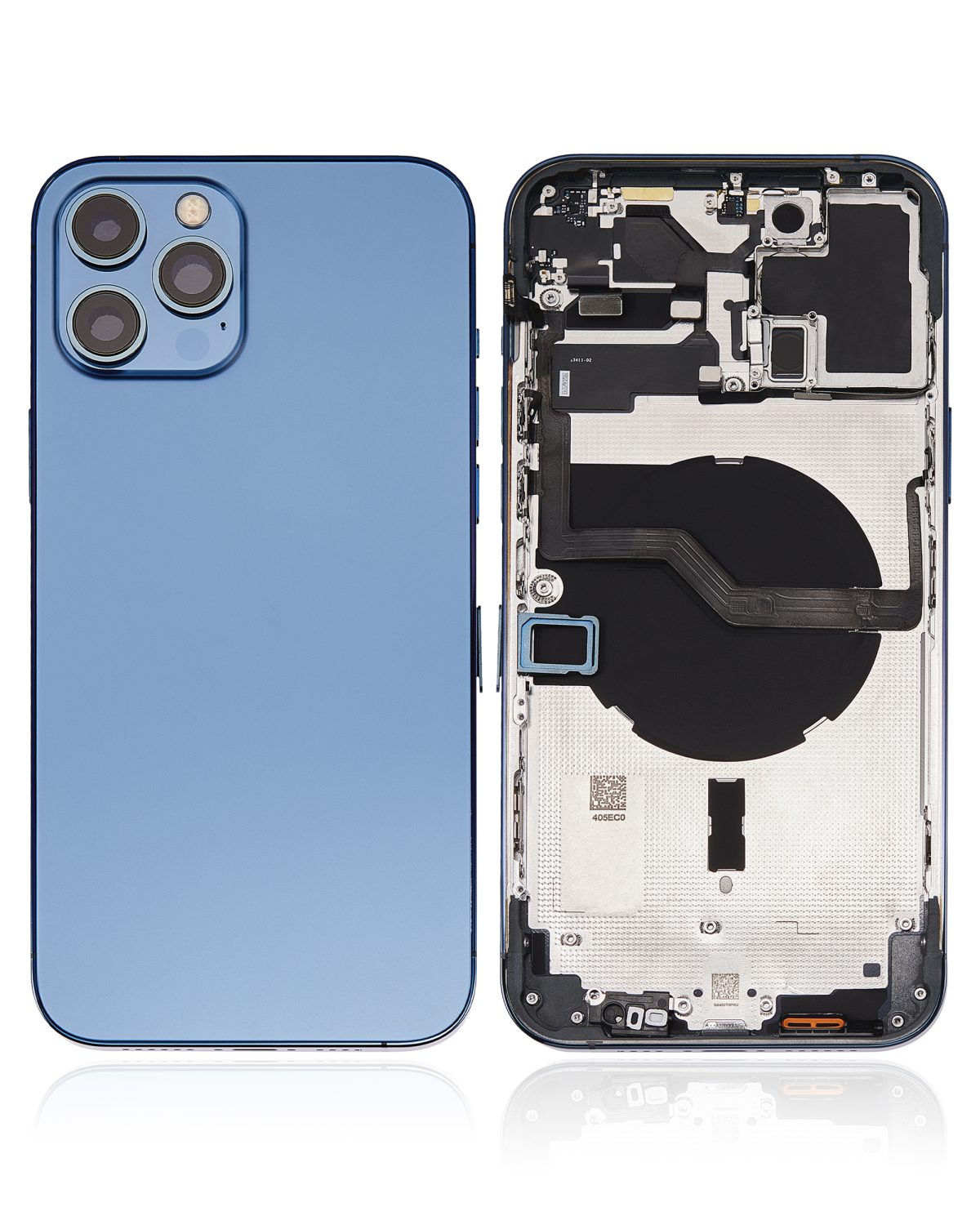 Iphone 12 Pro Max ile Uyumlu Küçük Bileşenler Önceden Takılmış Arka Muhafaza Logo Yok Plus Uluslararası Sürüm Pasifik Mavisi ile Uyumlu - Görsel 2