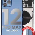 Iphone 12 Pro Max ile Uyumlu Küçük Bileşenler Önceden Takılmış Arka Muhafaza Logo Yok Plus Uluslararası Sürüm Pasifik Mavisi ile Uyumlu