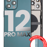 Iphone 12 Pro Max ile Uyumlu Küçük Bileşenler Önceden Takılmış Arka Muhafaza Uluslararası Sürüm ile Uyumlu Kullanılmış  Çekme: Sınıf B Pasifik Mavisi