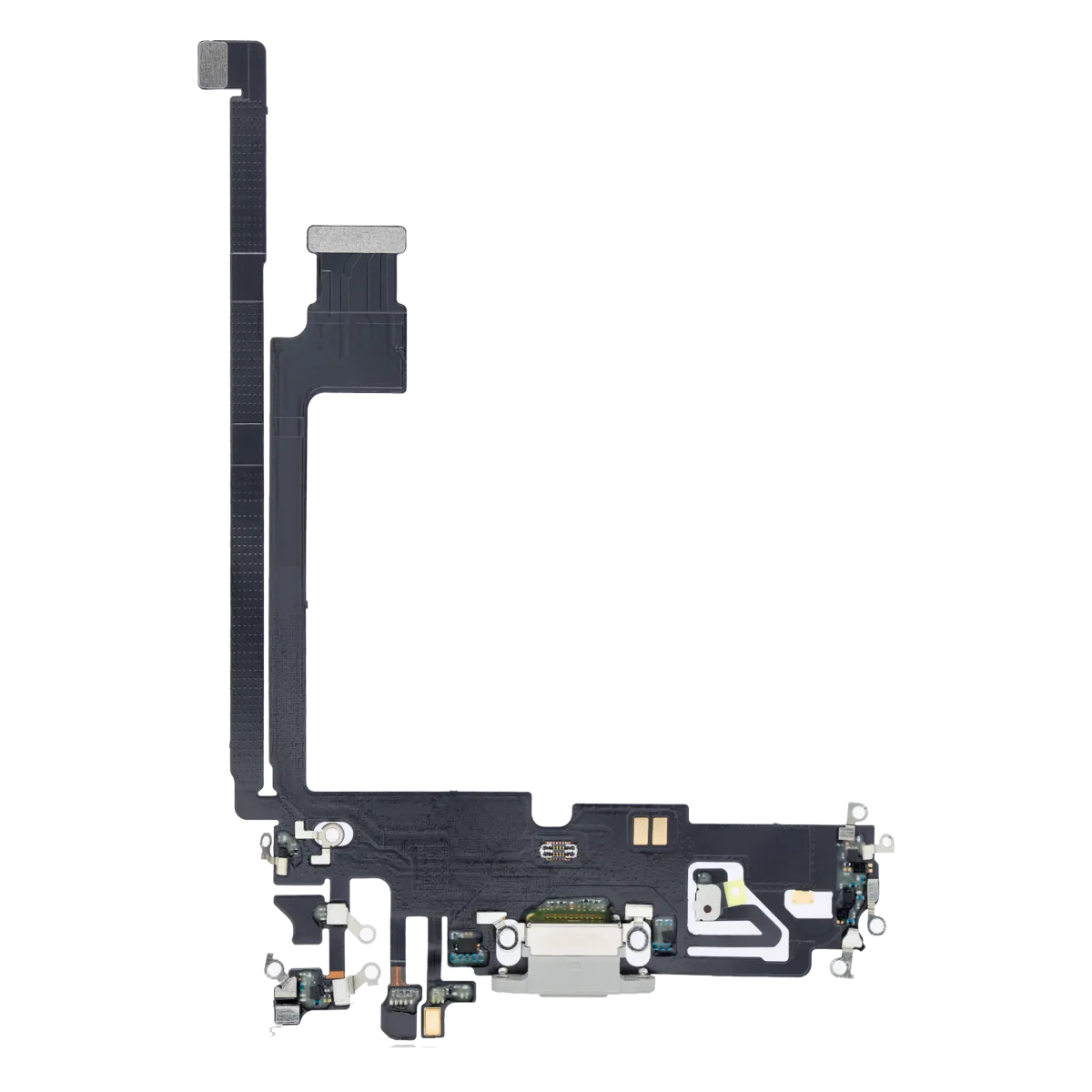 Iphone 12 Pro Max ile Uyumlu Şarj Portu Esnek Kablosu Plus Gümüş ile Uyumlu